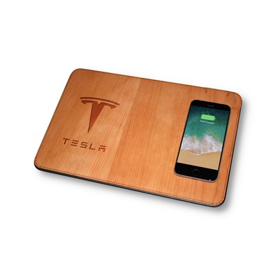 Oversize Wood Mousepad with 10 watt Qi Wireless Fast Charger (BALBOA)