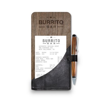 Restaurant Wood & Genuine Leather Bill/Check Presenter (NISQUALLY)