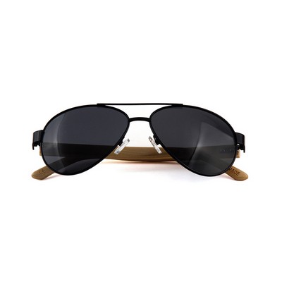 Wooden Series Bamboo Classic Aviator Sunglasses (TETON)
